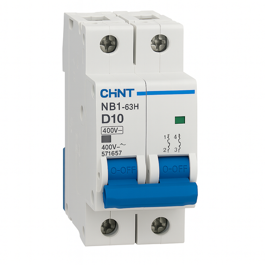 MCB 2 pole 10A type D 10kA