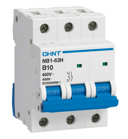 MCB 3 pole 10A type B 10kA