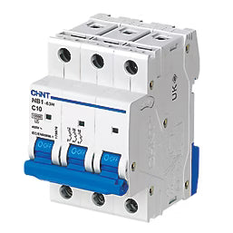 MCB 3 pole 10A type C 10kA