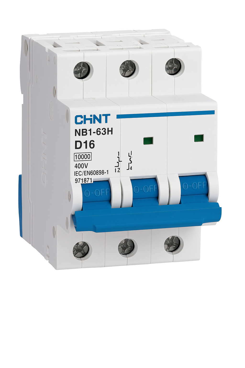 MCB 3 pole 16A type D 10kA