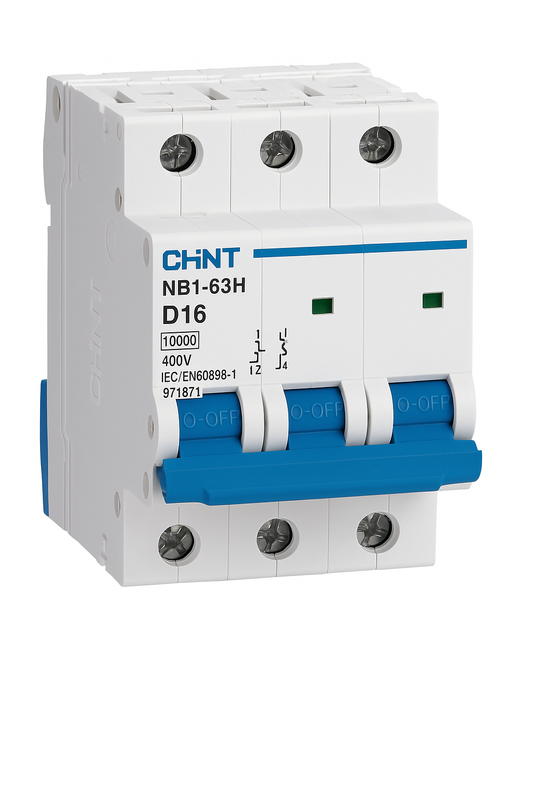 MCB 3 pole 16A type D 10kA