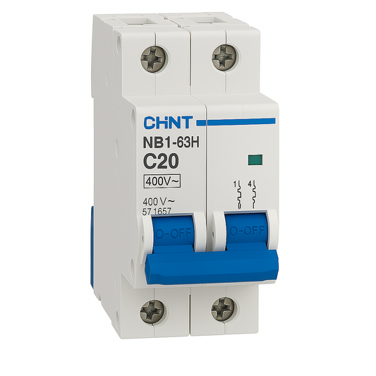 MCB 2 pole 20A type C 10kA