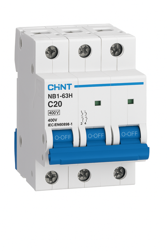 MCB 3 pole 20A type C 10kA