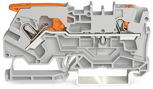 Terminal 2.5mm grey with lever and pushbutton (Wago) /50 per box