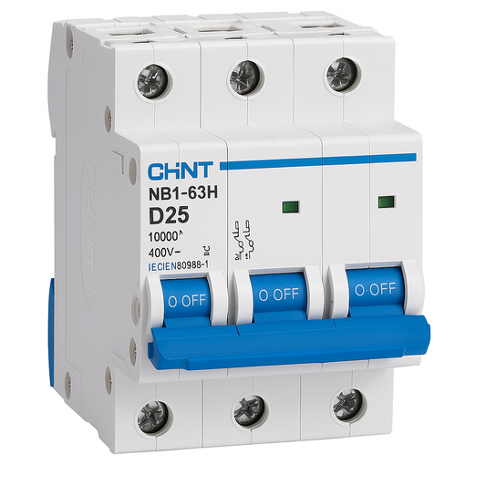 MCB 3 pole 25A type D 10kA