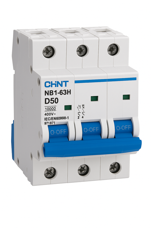 MCB 3 pole 50A type D 10kA