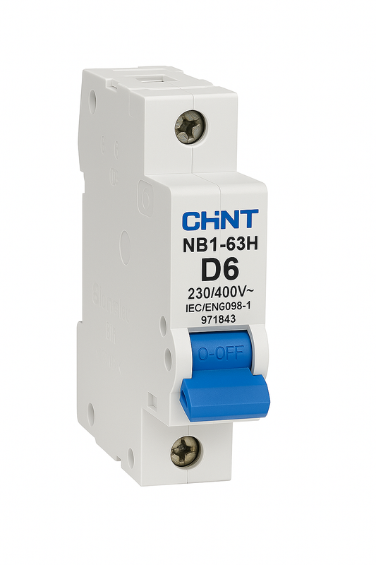 MCB 1 pole 6A type D 10kA
