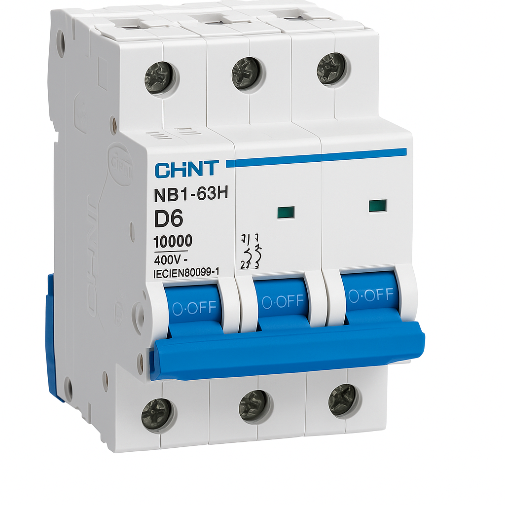 MCB 3 pole 6A type D 10kA