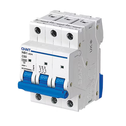 MCB 3 pole 50A type C 10kA