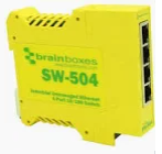 4-Port Brainbox Industrial Ethernet Switch, DIN Rail Mountable 5-30vdc