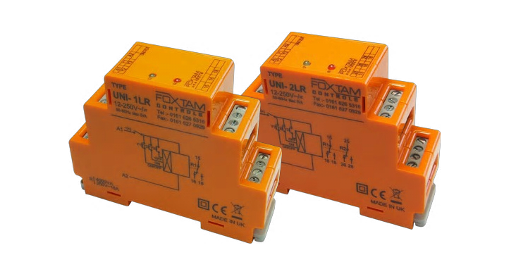 Din rail mount latching relay 12-250V AC/DC single pole
