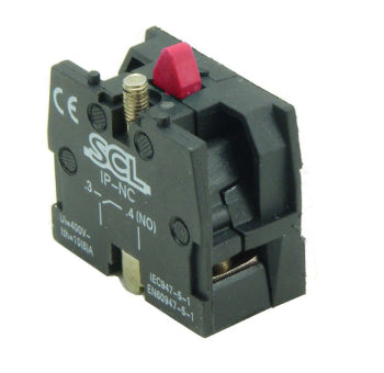 1 Normally closed contact block - red
