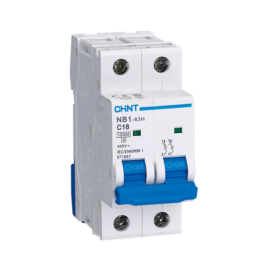 MCB 2 pole 16A type D 10kA