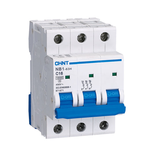 MCB 3 pole 16A type B 10kA