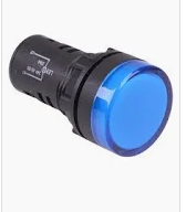 Blue LED lamp 22mm with test input 24V AC