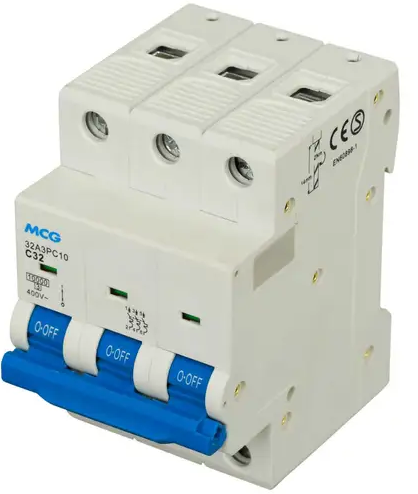MCB 3 pole 25A type D 10kA