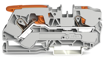 Terminal 6mm grey with lever and pushbutton (Wago) /25 per box