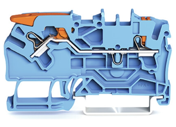 Terminal 2.5mm blue with lever and pushbutton (Wago) /50 per box