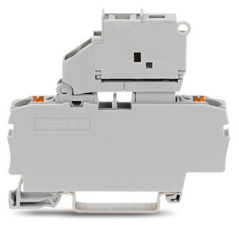Terminal block pivoting fuse holder disconnect for 5x20mm fuse max. 6.3A 2.5mm grey (Wago) /50 per box