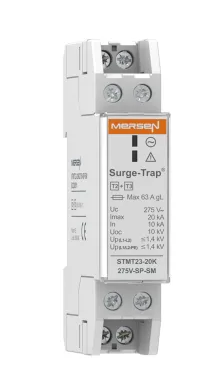 Surge protector 1ph+N 15kA Type 2+3 Arrester, DIN Rail Mounting