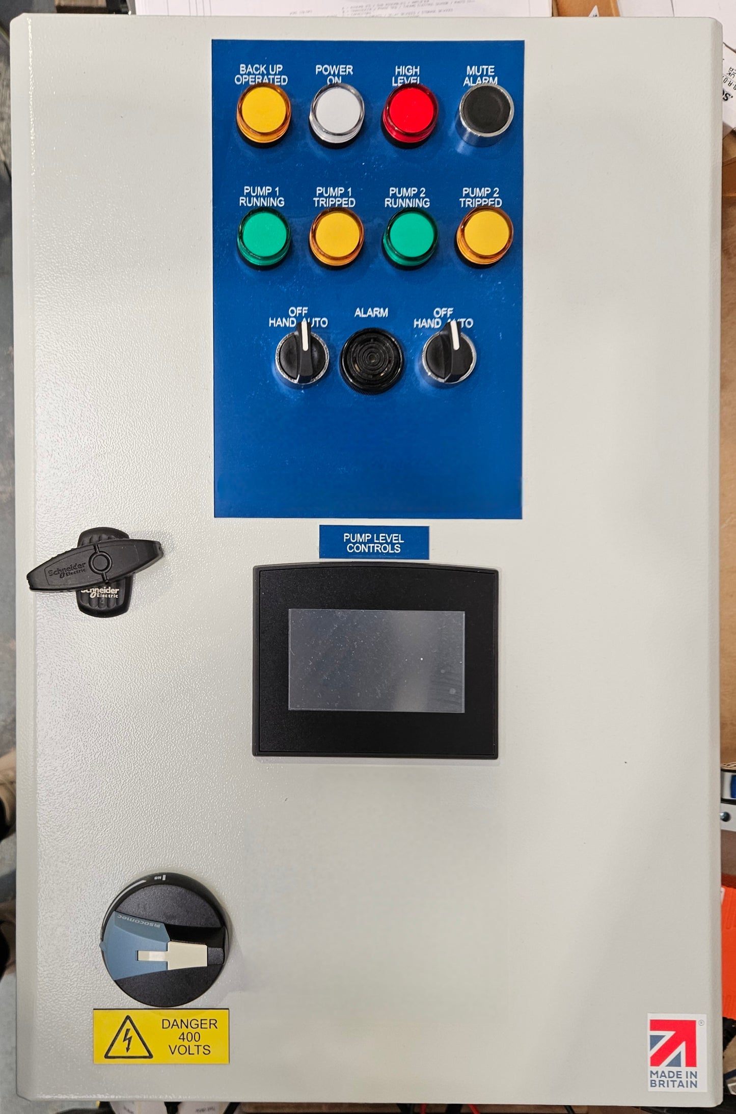 Dual pump control panel 400V 2.5-4A ultrasonic level control w/ VFC's